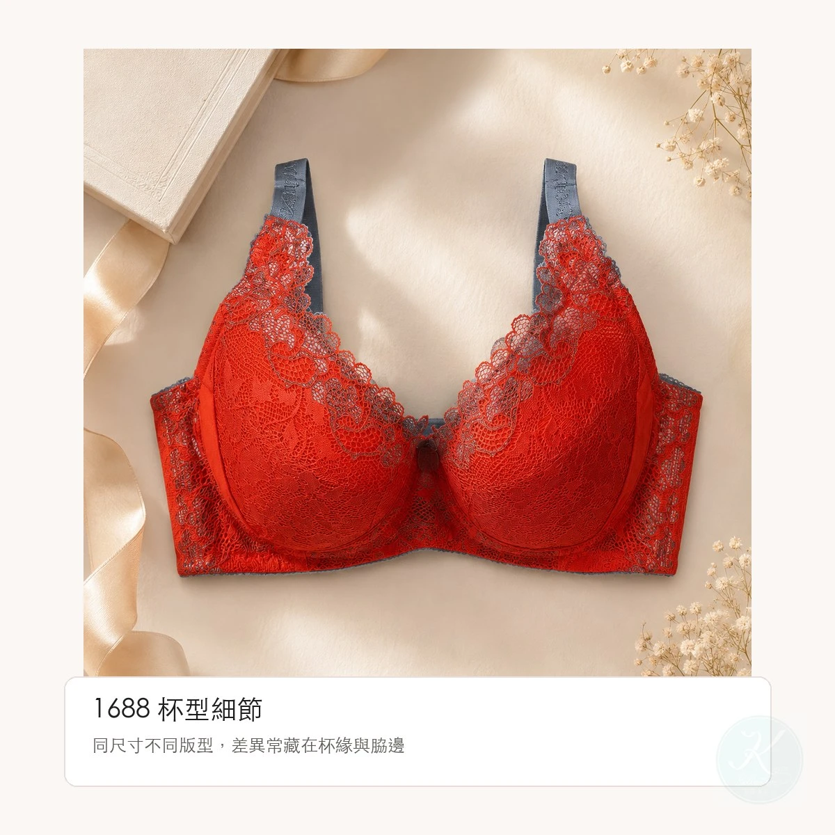 凱莉愛內衣 1688 杯型細節平拍