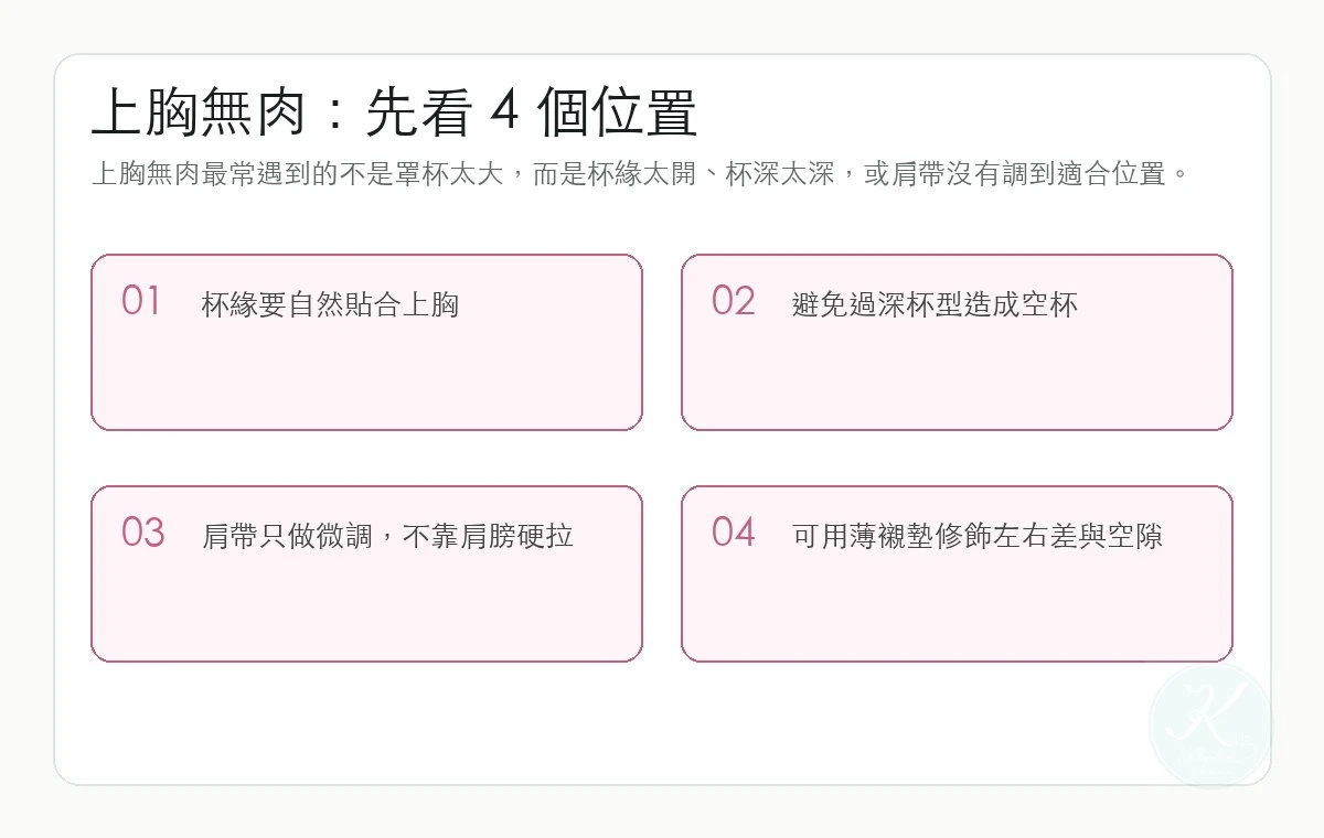上胸無肉適合什麼內衣？避免空杯的 5 個選購重點重點圖解